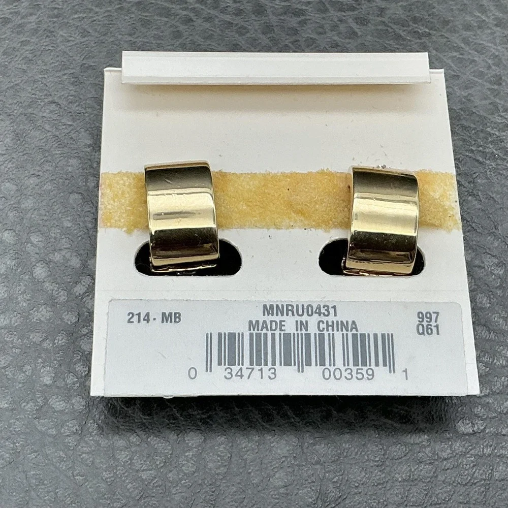 Monet Earrings Gold Tone Crystal Huggie Hoop Womens Magnetic‎ Fashion Jewelry